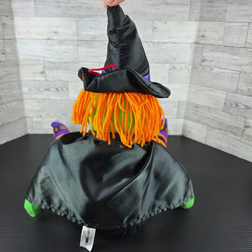 Vintage 1995 Stuffins Inc Halloween Witch Plush Shelf Sitter Green Orange Purple